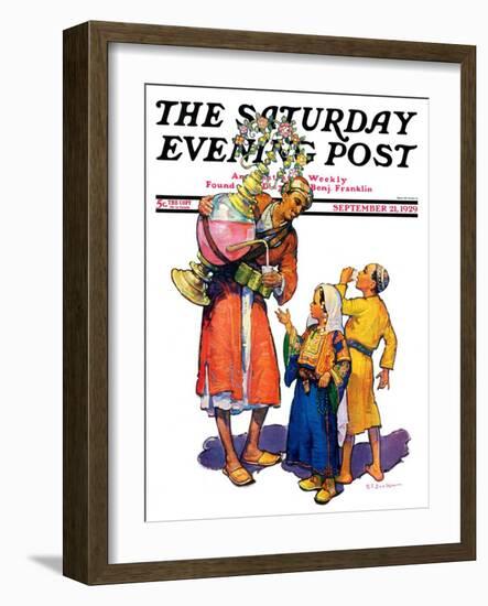 "Arab Vendor and Children," Saturday Evening Post Cover, September 21, 1929-Henry Soulen-Framed Giclee Print