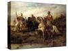 Arab Warriors on Horseback-Adolf Schreyer-Stretched Canvas