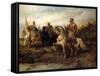 Arab Warriors on Horseback-Adolf Schreyer-Framed Stretched Canvas