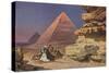 Arab with Camel at Pyramids, Giza, Egypt-null-Stretched Canvas