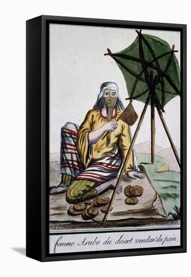 Arab Woman from Desert Selling Bread, Engraving from Encyclopedie Des Voyages-Jacques Grasset de Saint-Sauveur-Framed Stretched Canvas