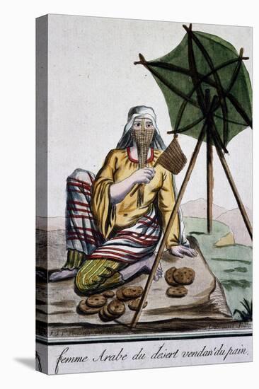 Arab Woman from Desert Selling Bread, Engraving from Encyclopedie Des Voyages-Jacques Grasset de Saint-Sauveur-Stretched Canvas