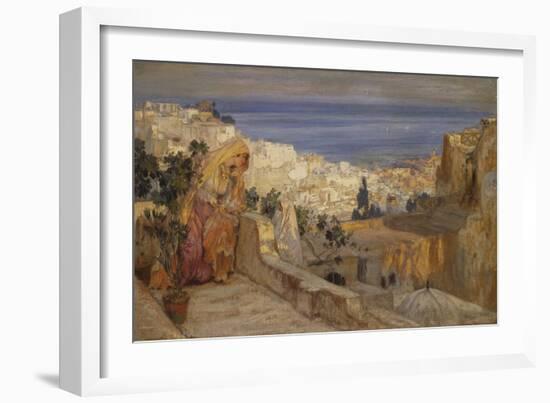 Arab Woman on a Rooftop, Algiers Beyond-Frederick Arthur Bridgman-Framed Giclee Print