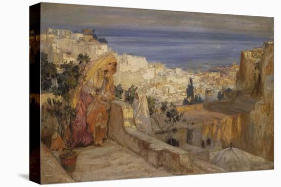 Arab Woman on a Rooftop, Algiers Beyond-Frederick Arthur Bridgman-Stretched Canvas