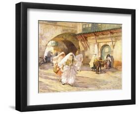 Arab Women in a Street-Frederick Arthur Bridgman-Framed Giclee Print