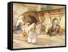 Arab Women in a Street-Frederick Arthur Bridgman-Framed Stretched Canvas