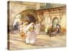 Arab Women in a Street-Frederick Arthur Bridgman-Stretched Canvas