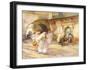 Arab Women in a Street-Frederick Arthur Bridgman-Framed Giclee Print