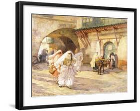 Arab Women in a Street-Frederick Arthur Bridgman-Framed Giclee Print