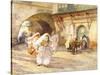 Arab Women in a Street-Frederick Arthur Bridgman-Stretched Canvas