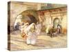 Arab Women in a Street-Frederick Arthur Bridgman-Stretched Canvas
