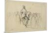 Arabe sur son cheval, entouré personnages; étude pour "Le Sultan de Maroc" (1845, Toulouse)-Eugene Delacroix-Mounted Giclee Print