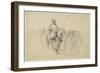 Arabe sur son cheval, entouré personnages; étude pour "Le Sultan de Maroc" (1845, Toulouse)-Eugene Delacroix-Framed Giclee Print