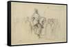 Arabe sur son cheval, entouré personnages; étude pour "Le Sultan de Maroc" (1845, Toulouse)-Eugene Delacroix-Framed Stretched Canvas