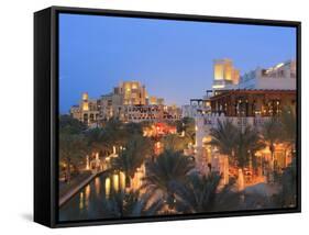 Arabesque Architecture of the Madinat Jumeirah Hotel at Dusk, Jumeirah Beach, Dubai, Uae-null-Framed Stretched Canvas