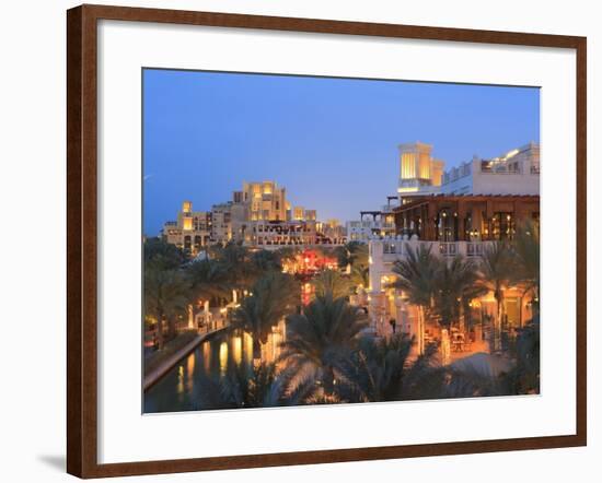 Arabesque Architecture of the Madinat Jumeirah Hotel at Dusk, Jumeirah Beach, Dubai, Uae-null-Framed Photographic Print