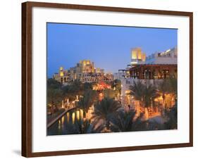 Arabesque Architecture of the Madinat Jumeirah Hotel at Dusk, Jumeirah Beach, Dubai, Uae-null-Framed Photographic Print