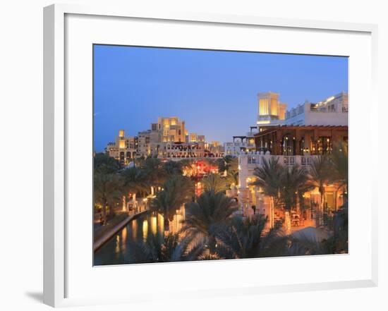 Arabesque Architecture of the Madinat Jumeirah Hotel at Dusk, Jumeirah Beach, Dubai, Uae-null-Framed Photographic Print