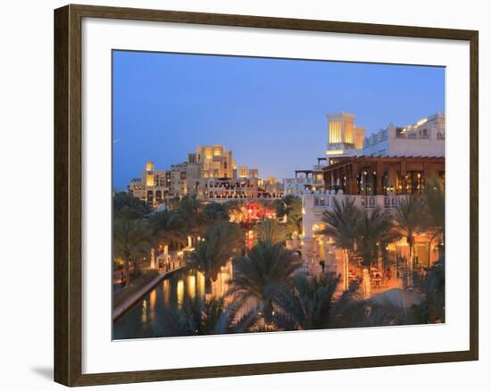 Arabesque Architecture of the Madinat Jumeirah Hotel at Dusk, Jumeirah Beach, Dubai, Uae-null-Framed Photographic Print