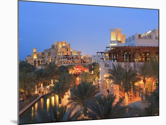 Arabesque Architecture of the Madinat Jumeirah Hotel at Dusk, Jumeirah Beach, Dubai, Uae-null-Mounted Photographic Print