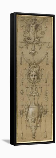 Arabesque Composed of a Vase Decorated with Figures-Nicolò dell' Abate-Framed Stretched Canvas
