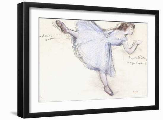 Arabesque Dancer in Profile View, 1885-90-Edgar Degas-Framed Giclee Print