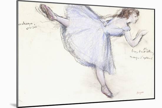 Arabesque Dancer in Profile View, 1885-90-Edgar Degas-Mounted Giclee Print