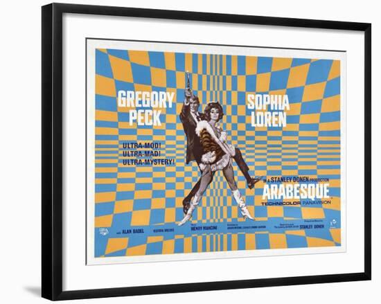 Arabesque, Gregory Peck, Sophia Loren, 1966-null-Framed Art Print