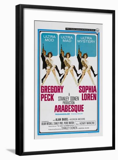 Arabesque, Gregory Peck, Sophia Loren, 1966-null-Framed Art Print
