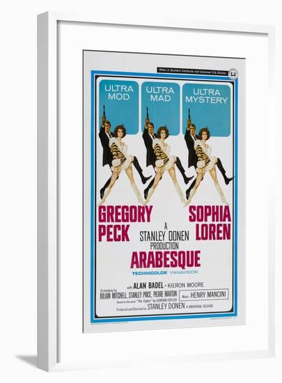 Arabesque, Gregory Peck, Sophia Loren, 1966-null-Framed Art Print