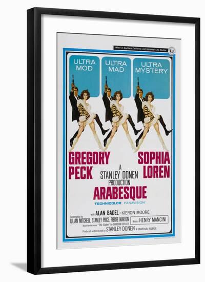 Arabesque, Gregory Peck, Sophia Loren, 1966-null-Framed Art Print