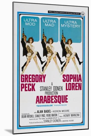 Arabesque, Gregory Peck, Sophia Loren, 1966-null-Mounted Art Print