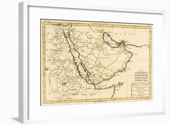 Arabia, the Persian Gulf and the Red Sea, with Egypt, Nubia and Abyssinia, from 'Atlas De Toutes…-Charles Marie Rigobert Bonne-Framed Giclee Print