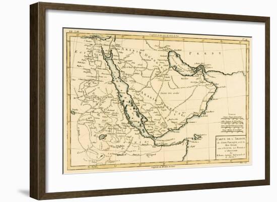 Arabia, the Persian Gulf and the Red Sea, with Egypt, Nubia and Abyssinia, from 'Atlas De Toutes…-Charles Marie Rigobert Bonne-Framed Giclee Print