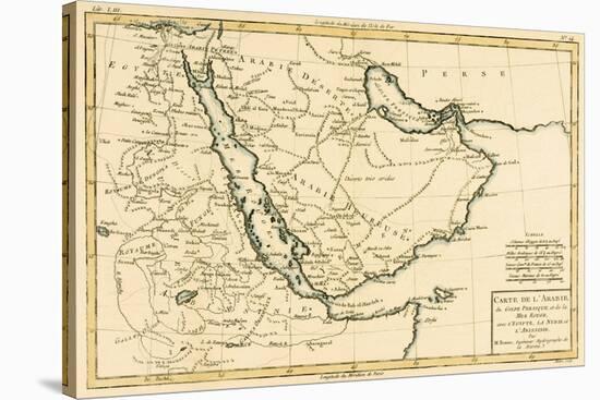 Arabia, the Persian Gulf and the Red Sea, with Egypt, Nubia and Abyssinia, from 'Atlas De Toutes…-Charles Marie Rigobert Bonne-Stretched Canvas