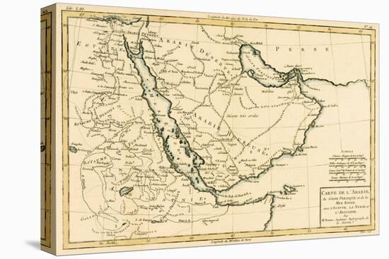 Arabia, the Persian Gulf and the Red Sea, with Egypt, Nubia and Abyssinia, from 'Atlas De Toutes…-Charles Marie Rigobert Bonne-Stretched Canvas