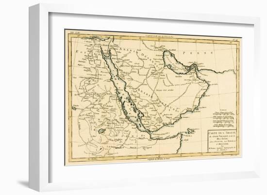 Arabia, the Persian Gulf and the Red Sea, with Egypt, Nubia and Abyssinia, from 'Atlas De Toutes…-Charles Marie Rigobert Bonne-Framed Giclee Print