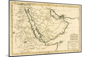 Arabia, the Persian Gulf and the Red Sea, with Egypt, Nubia and Abyssinia, from 'Atlas De Toutes…-Charles Marie Rigobert Bonne-Mounted Giclee Print