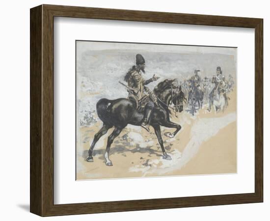 Arabian Chief and Cavalrymen-Frederic Remington-Framed Giclee Print