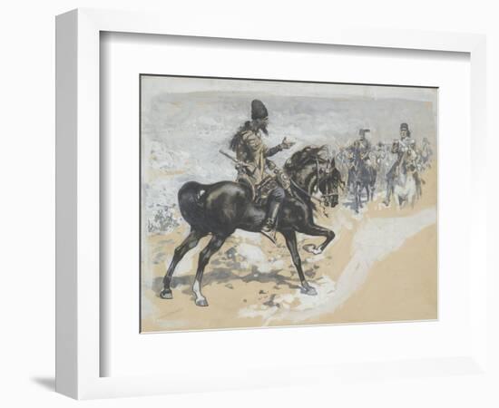 Arabian Chief and Cavalrymen-Frederic Remington-Framed Giclee Print