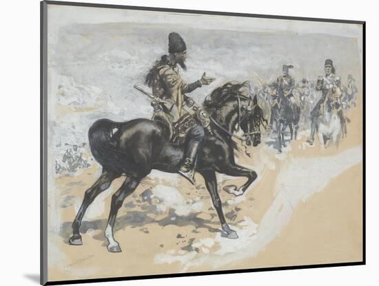 Arabian Chief and Cavalrymen-Frederic Remington-Mounted Giclee Print