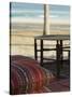 Arabian Cushions on the Beach, Dubai, United Arab Emirates, Middle East-Amanda Hall-Stretched Canvas