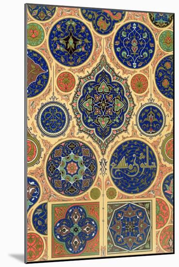 Arabian Decoration, Plate XXVII from 'Polychrome Ornament', engraved by F. Durin, 1869-Albert Charles August Racinet-Mounted Giclee Print