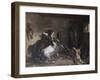 Arabian Horses Fighting in a Stable-Eugene Delacroix-Framed Giclee Print