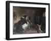 Arabian Horses Fighting in a Stable-Eugene Delacroix-Framed Giclee Print