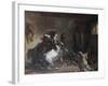 Arabian Horses Fighting in a Stable-Eugene Delacroix-Framed Giclee Print