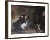 Arabian Horses Fighting in a Stable-Eugene Delacroix-Framed Giclee Print