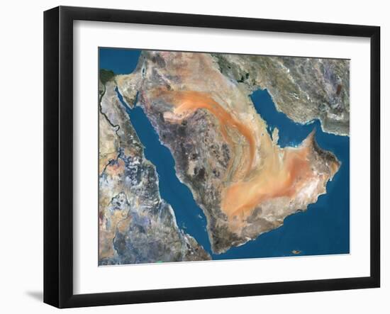 Arabian Peninsula, Satellite Image-null-Framed Premium Photographic Print