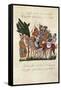 Arabian Travellers on Camels, Being Greeted at the End of their Journey-null-Framed Stretched Canvas