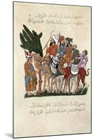 Arabian Travellers on Camels, Being Greeted at the End of their Journey-null-Mounted Giclee Print